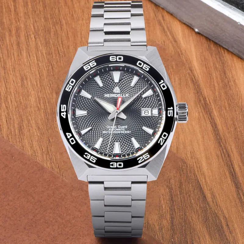Heimdallr Monster GS Diver Men's Watch 43mm Blue Dial Sapphire Ceramic Bezel NH35 Automatic Movement Stainless Bracelet 20Bar