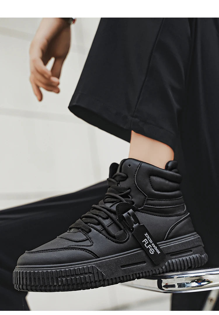 Fashion Casual Sneakers High Top Skateboard Shoes Student Boots Men and Women Trend Wear Resistant Two-color Couples