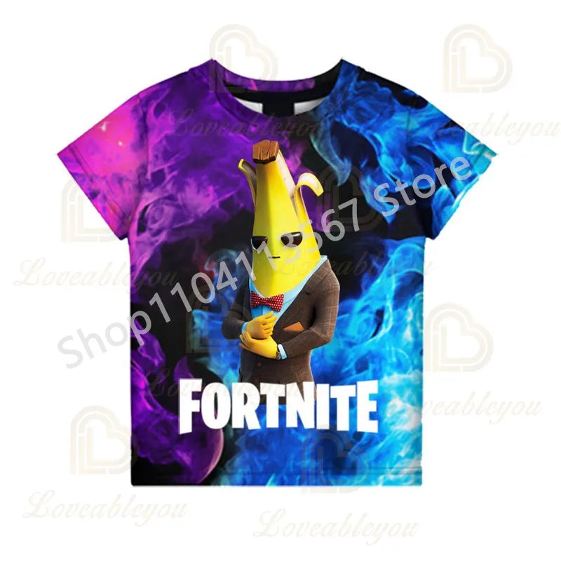 F-Fortnited T-Shirt για νέους: Battle Game – Κοντομάνικα καλοκαιρινά μπλουζάκια για ενήλικες, για εφήβους και έφηβες