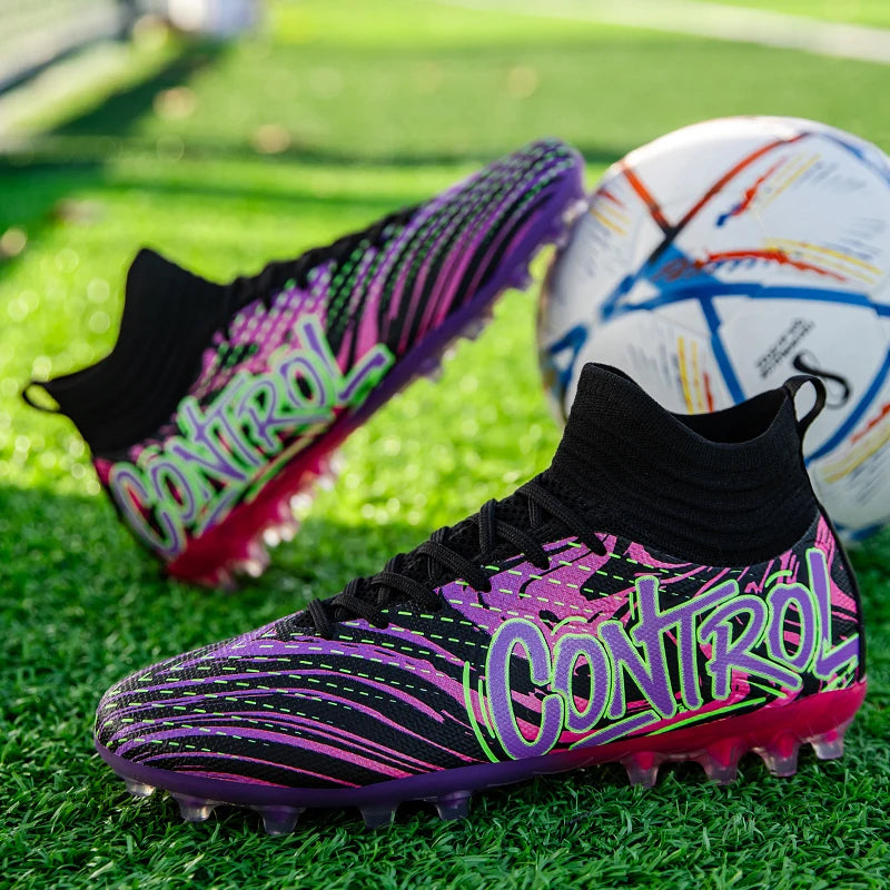 New Men Football Boots Cleats Sneakers High-top High-quality Soccer Shoes Non-Slip Futsal Grass Match Indoor Hot-selling FG/TF