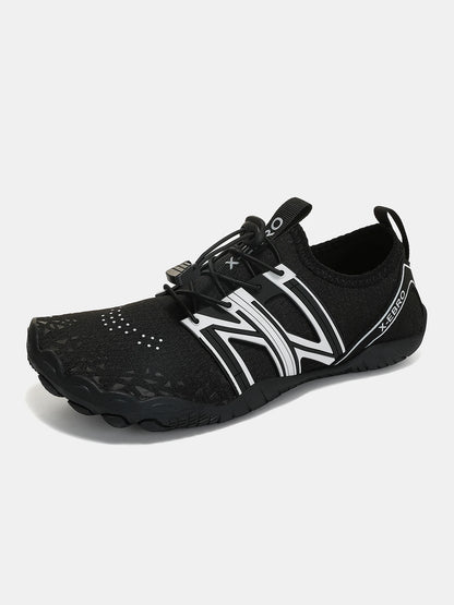Oiaano Barfußschuhe mit breiter Zehenbox, schwarz, für Damen und Herren, Unisex-Sportsneaker, Aqua-Strandschuhe mit weicher Sohle, leicht und atmungsaktiv