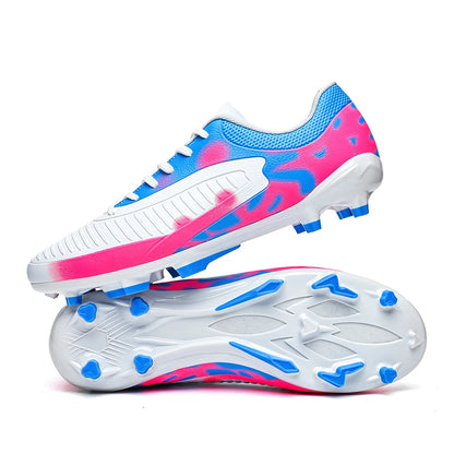 Chaussures de football à tige haute AG FG, respirantes, en PU et mesh, avec crampons TPU complets, antidérapantes, pour protéger la cheville lors des compétitions sur herbe intense.