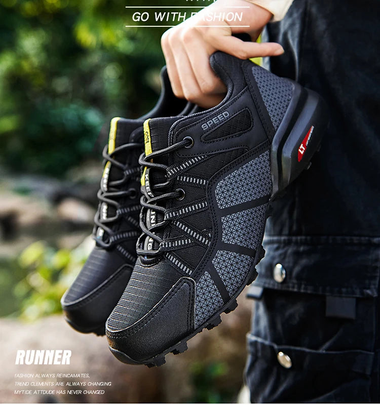 Scarpe da trekking da uomo all-terrain, scarpe sportive outdoor in mesh traspirante, antiscivolo e resistenti all’usura, scarpe da trekking e ciclismo outdoor