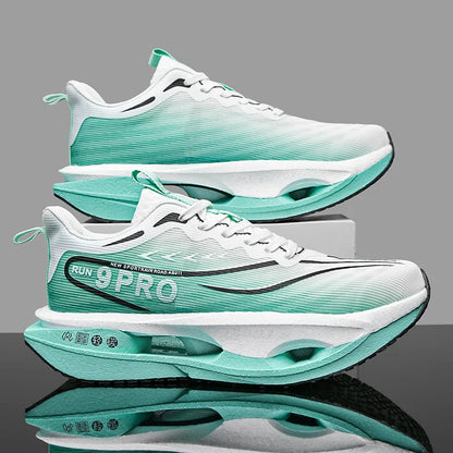Sneakers da uomo con soletta in carbonio, scarpe sportive da esterno con suola morbida in rete, scarpe da corsa leggere, antiscivolo, casual, da coppia, da tennis