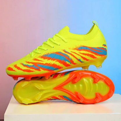 Chuteiras de futebol para homem, sapatos desportivos de futebol, para jogos, unissexo, ultraleves, confortáveis, antiderrapantes, para exterior, para relva, para adultos, de alta qualidade