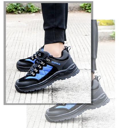 BONA 2023 New Designers Hiking Shoes Trekking Sneakers Men Shoes Man Trekking Walking Mansculino Fishing Camping Jogging Shoes