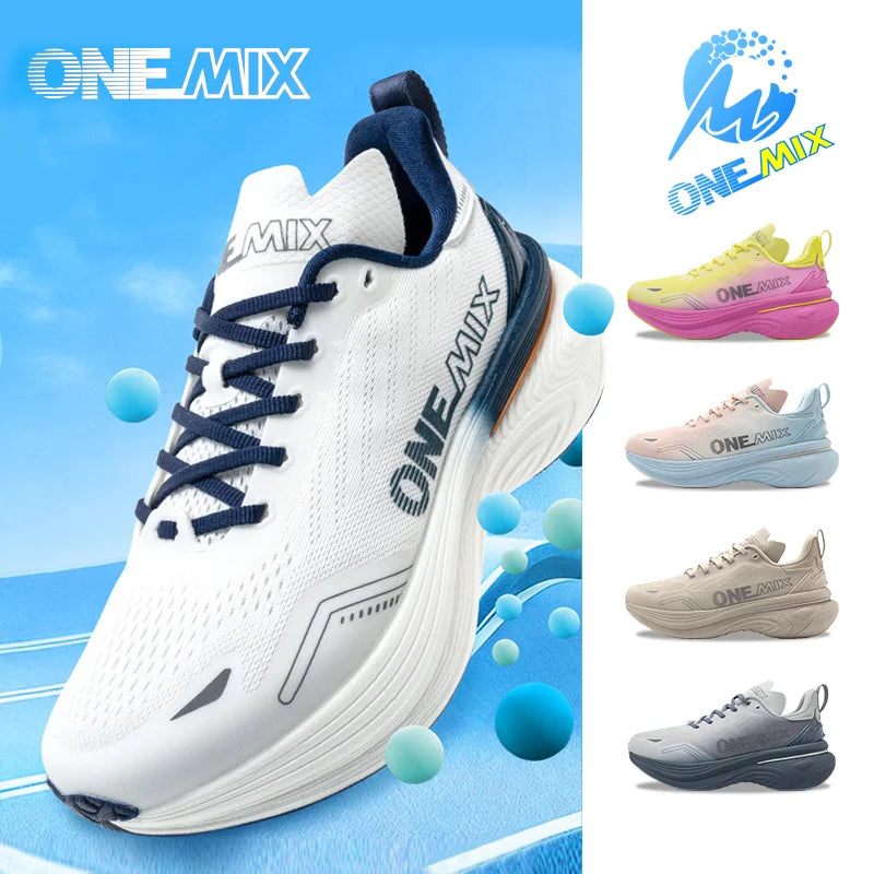 ONEMIX Bumper Max jogging- og løbesko – unisex, lette sneakers, slidstærke modeskos til vejbrug, sports- og fitnesssko