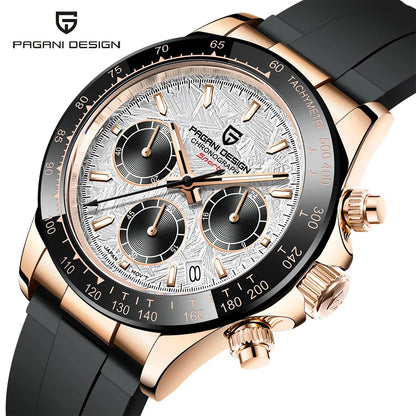 Novo Original PAGANI DESIGN PD-1664 Relógio de Pulso de Luxo para Homem, Movimento de Quartzo Japonês VK63, Safira, Cronógrafo Resistente à Água, Dourado