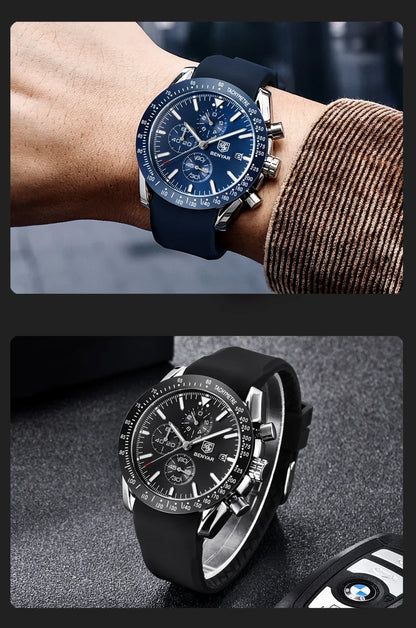 Montre homme BENYAR 5140, montre de sport décontractée, montre à quartz de luxe étanche, chronographe militaire de marque haut de gamme.