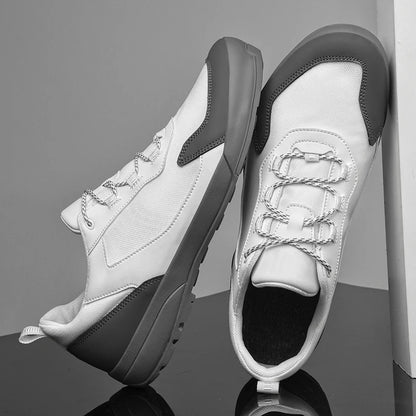 Leisure Walk Men Casual Shoes Fashion Genuine Leather Sneakers Outdoor Male Sports Shoes Non-Slip Walking Shoes Trekking Footwear