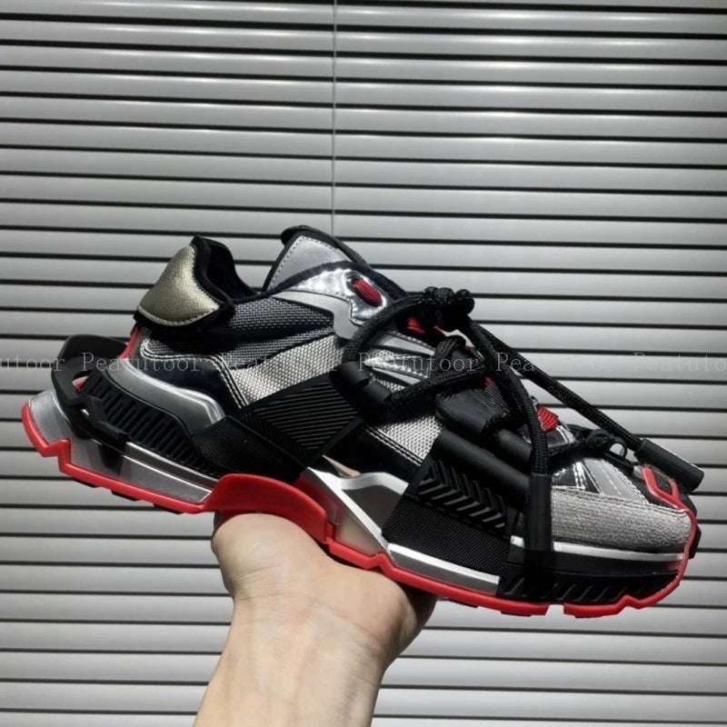 Size 35-46 Women Men Sports Shoes High Quality Patchwork Casual Sneakers Lace Up Fashion Platform Sports Running Shoes Hot