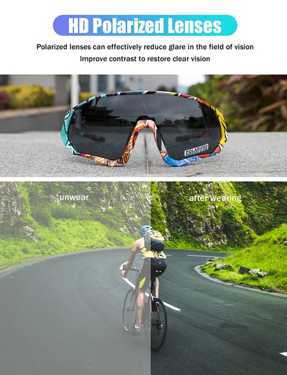 Kapvoe Herren-Marken-Angelbrille, Mountainbike- und Radfahrbrille, Damen-Rennradbrille, Fahrradbrille, Radsportbrille, Oculos Ciclismo
