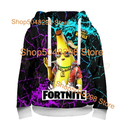 Męskie i damskie bluzy z kapturem z nadrukiem 3D Battle Royale z motywem Fortnite Victory – bluzy z kapturem dla chłopców i dziewcząt w stylu streetwear