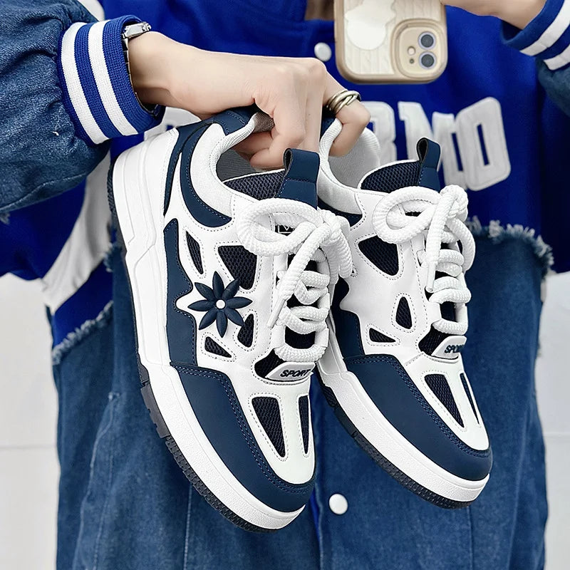 Fashion Mens Shoes Trend Street Skateboard Shoes Man Luxury Brand Training Sneakers Mesh Breathable Casual Shoes Tenis Masculino
