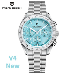 PAGANI DESIGN 2026 New Saturn Men's Watches Quartz Watch For Men Light Tan Sport Chronograph AR Sapphire Crystal Wrist Watch Men