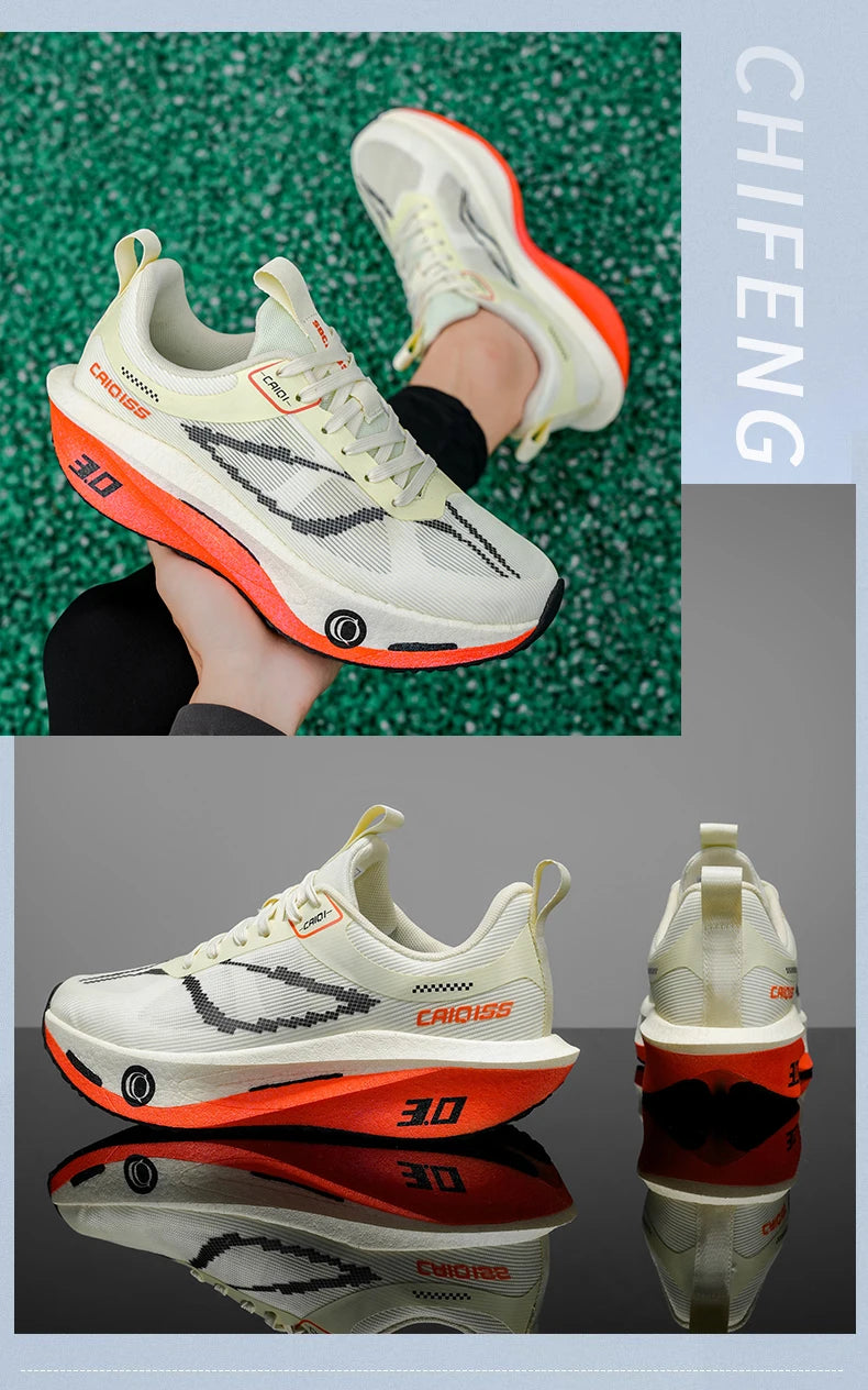 Buty do biegania z karbonową płytką do maratonu, męskie, sportowe, specjalistyczne, oddychające, lekkie, damskie, wygodne sneakersy sportowe outdoorowe
