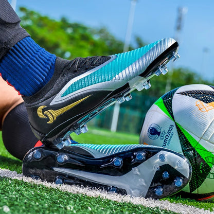 Chaussures de Football pour hommes, crampons de société, bottes professionnelles de terrain de Football en plein air, chaussures d'entraînement sur gazon, baskets à pointes longues