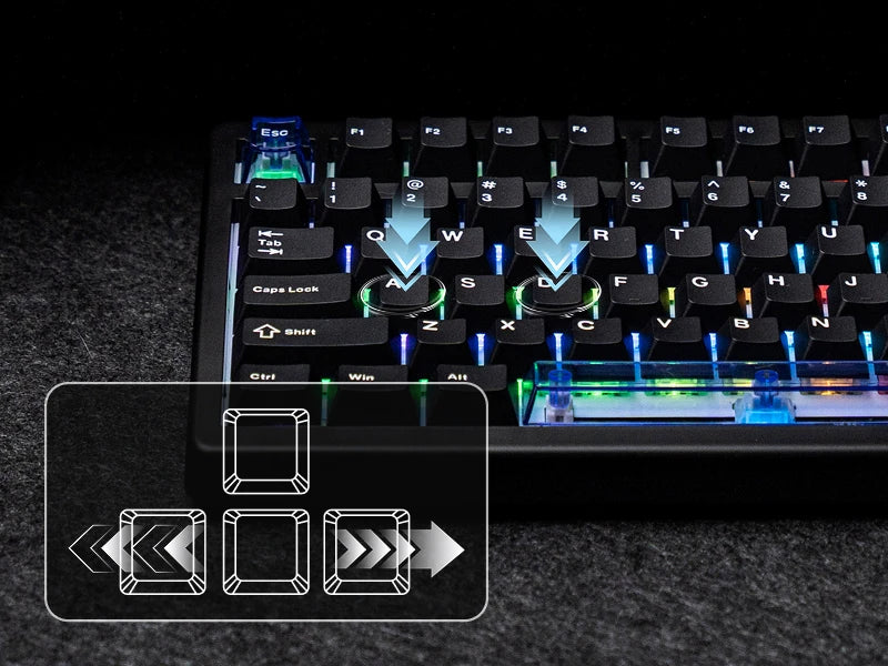 EPOMAKER HE80 75% US-QWERTY-Layout Hot-Swap Creamy Gasket kabelgebundene magnetische mechanische Tastatur mit Hall-Effekt, DKS SOCD für PC/Mac