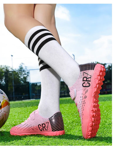 Nouvelles chaussures de football pour enfants, chaussures de sport d'extérieur, chaussures de football pour garçons et filles, chaussures de football à boucles, chaussures de futsal, pointures 28-39