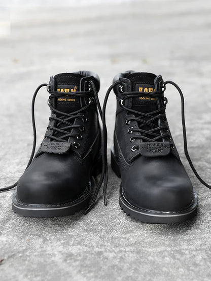 KOWM Cowhide Outdoor Men Hiking Shoes Waterproof Tactical Desert shoes Hunting Boots Snow Boots Fur Sneaker Women Trekking Shoes