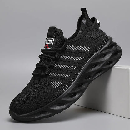 Unisex herresneakers – komfortable, åndbare løbesko til par, kvinder, tennis og sport, størrelse 37-47, gule vandresneakers