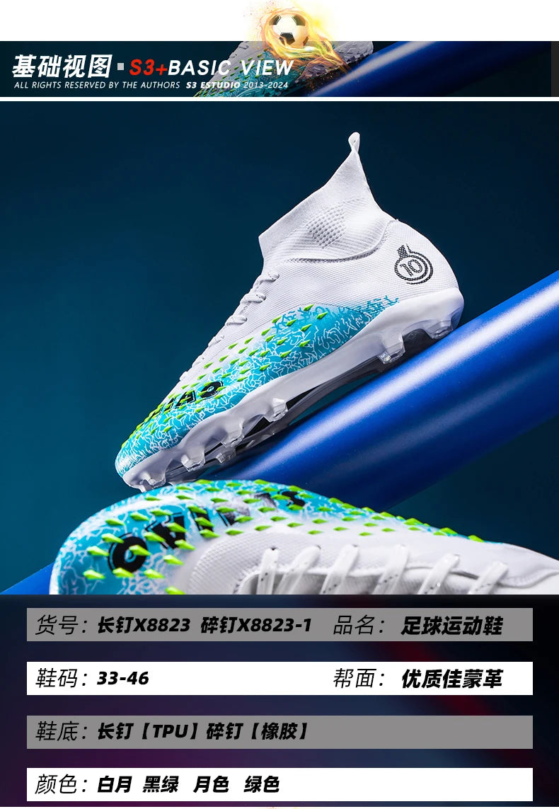 Men Professional Football Shoes Society Cleats Soccer Shoes Original Indoor Football Field Boots Grass Training TF/FG Sneaker