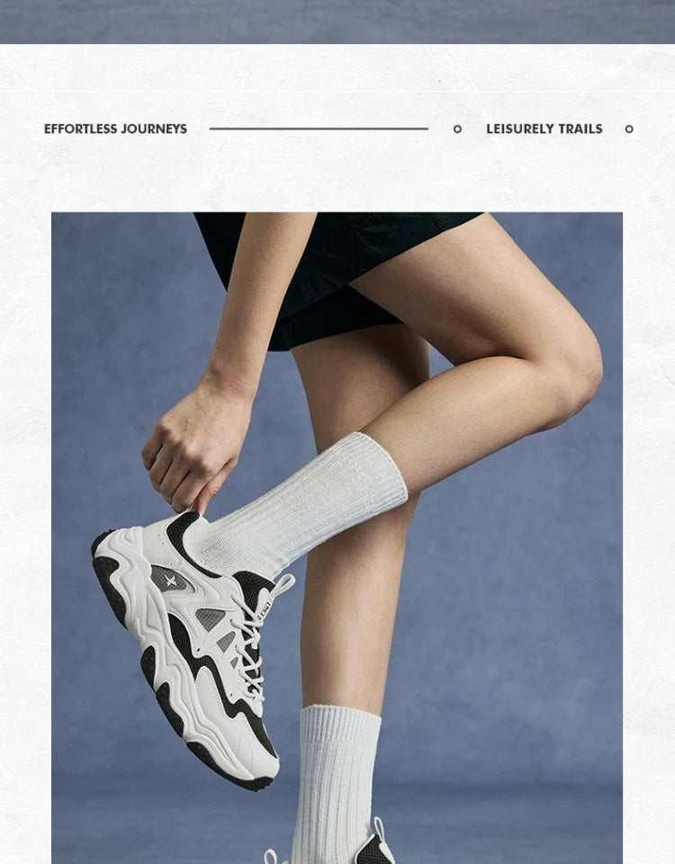 Xtep Casual Shoes Spring And Summer Lightweight Sports Shoes Thick Sole Fashionable Street Style Sneakers 875319320004