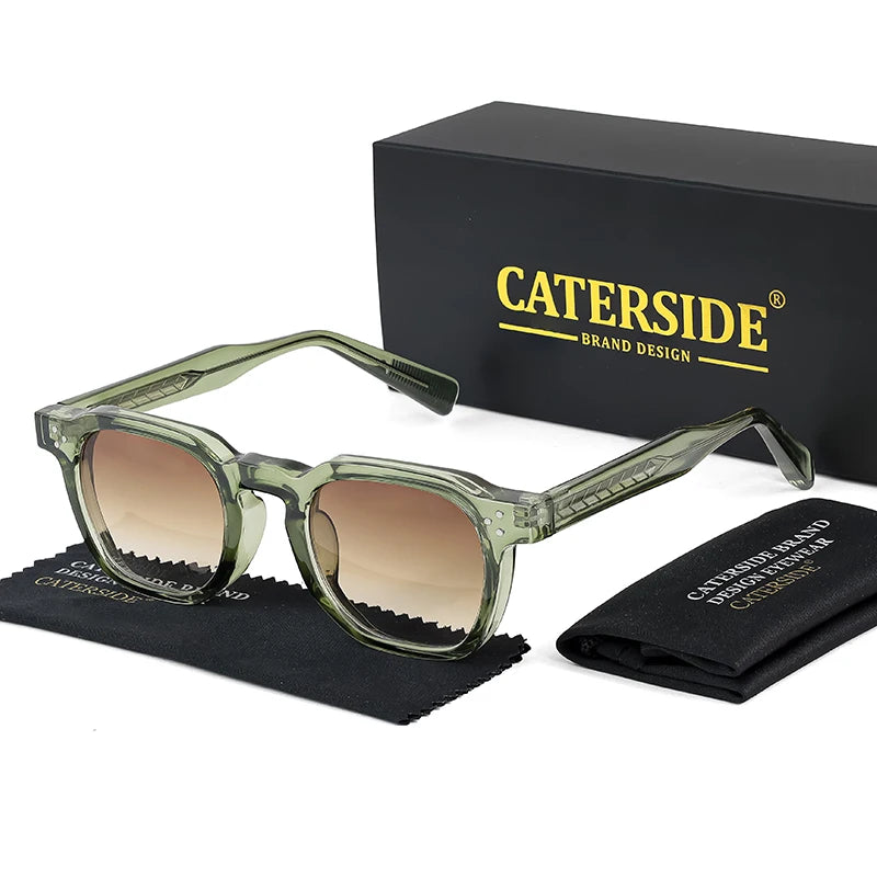 CATERSIDE New Fashion Punk Men Sunglasses Frame Square Personalized Design Sun Glasses Women Travel Party Business Festival Gift