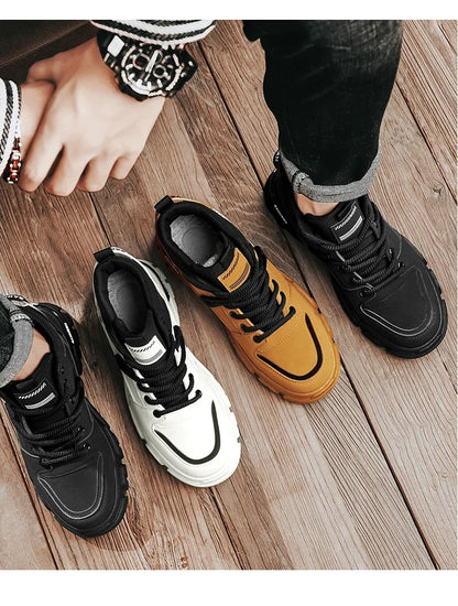 Bottes montantes Unky jaunes et noires 2026 pour hommes – Imperméables et résistantes à l'usure, idéales pour les adolescents du Golfe