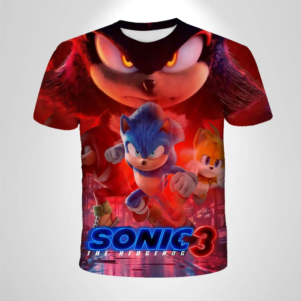 206 Sonic The Hedgehog – anime – oddychająca koszulka dla chłopców, odzież dziecięca, odzież codzienna, oddychający, cienki krój, koszulka unisex