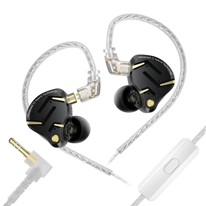Auricolari IEM ibridi KZ ZS12 PRO 2 – Auricolari gaming cablati HiFi con bassi e driver super-lineari