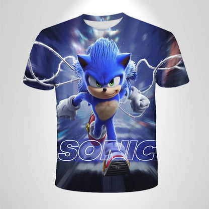 206 Sonic The Hedgehog – anime – oddychająca koszulka dla chłopców, odzież dziecięca, odzież codzienna, oddychający, cienki krój, koszulka unisex