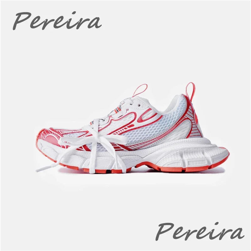 Pantofi sport pentru bărbați Street Style cu talpă groasă, culori mixte noi, cu șireturi, încălțăminte casual pentru cupluri, confortabilă și respirabilă, pentru alergare și mers pe jos