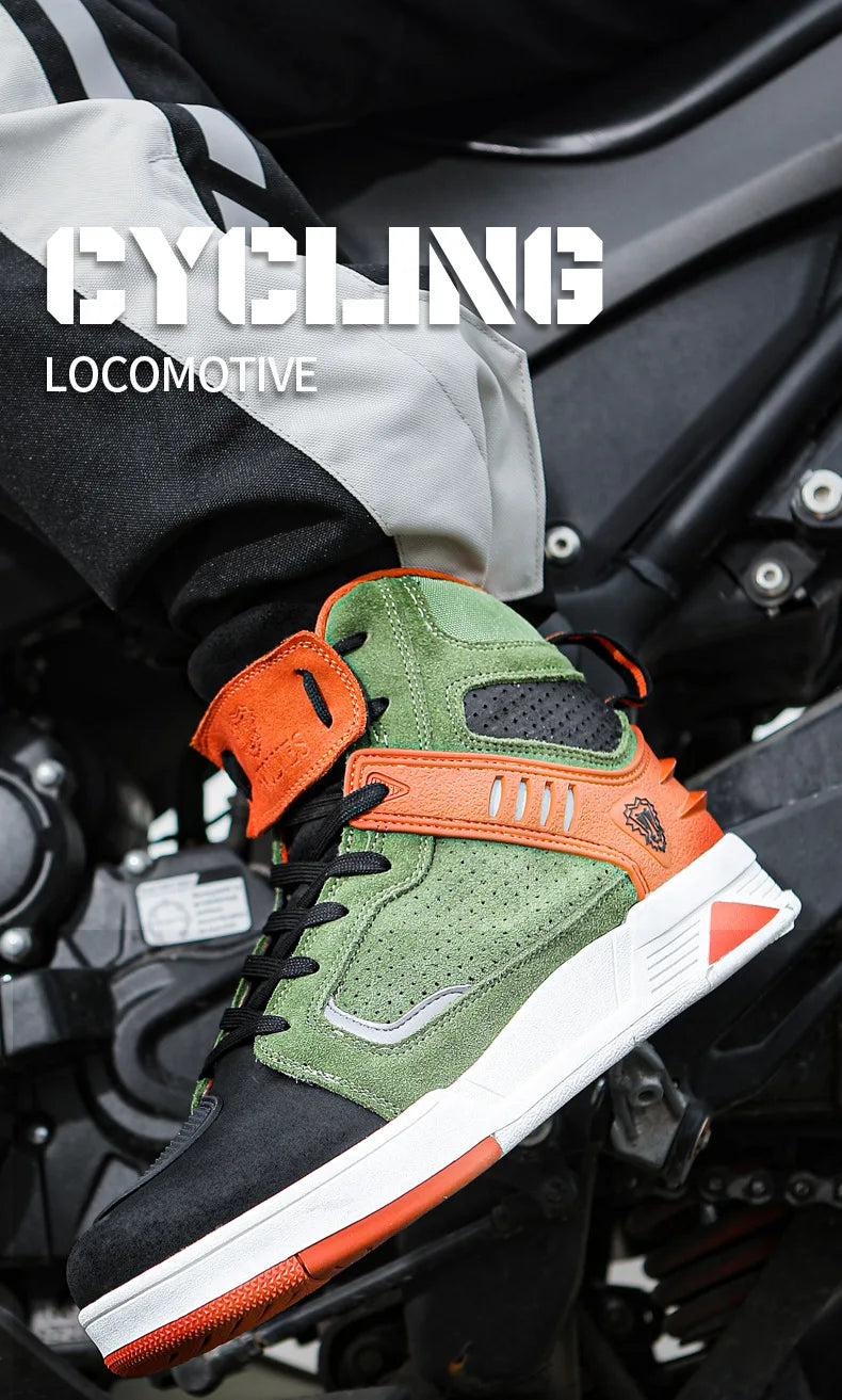 Motorradstiefel Neu Herren Damen Motorrad-Fahrschuhe Atmungsaktive Biker-Stiefel Motorboote Motorradschuhe Bota