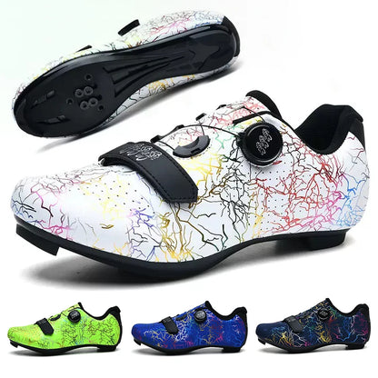 Zapatillas de ciclismo para hombre con cierre automático; zapatillas de ciclismo de carretera; zapatillas deportivas de ciclismo de montaña para exterior; zapatillas de ciclismo de spinning para mujer para interior