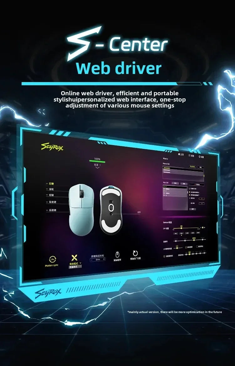 SCYROX V6 non-porous wireless mouse esports 40g 750IPS with 8k receiver fast response pixart 3950 high quality 8KHz web driver