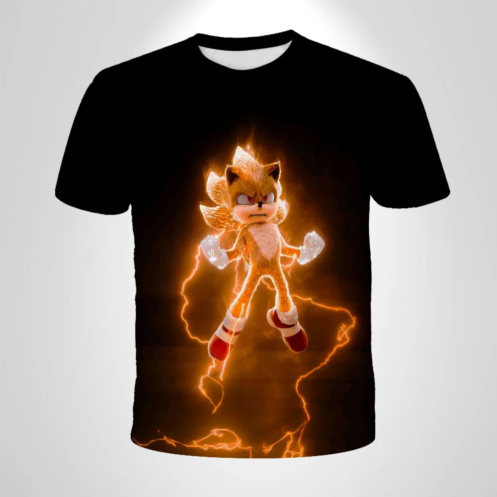 206 Sonic The Hedgehog – anime – oddychająca koszulka dla chłopców, odzież dziecięca, odzież codzienna, oddychający, cienki krój, koszulka unisex