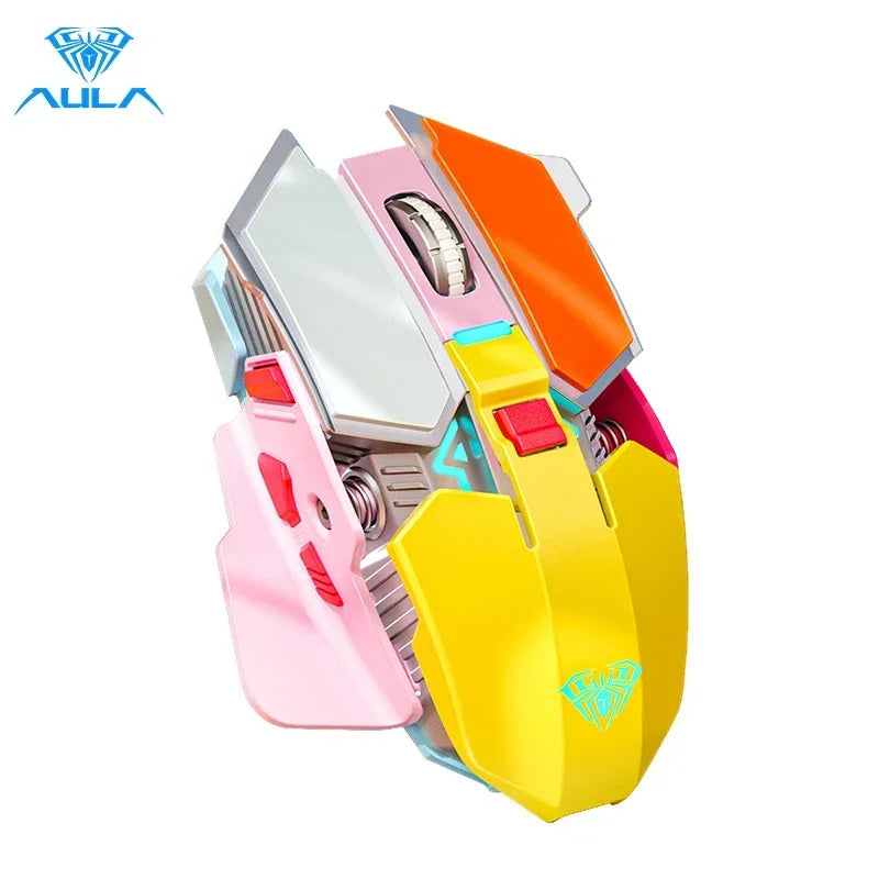 AULA mouse Multifunctional Gaming Side Keys Mouse Rechargeable Mecha style Mice 2.4 G Wireless Ergonomics Dpi adjustable Gamer