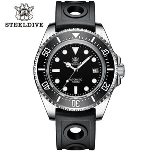 SD1964 STEELDIVE 1000M Waterproof 45.4MM Big Water Ghost Watch For Men Super BGW9 Blue Luminous Dive Watch with Valve