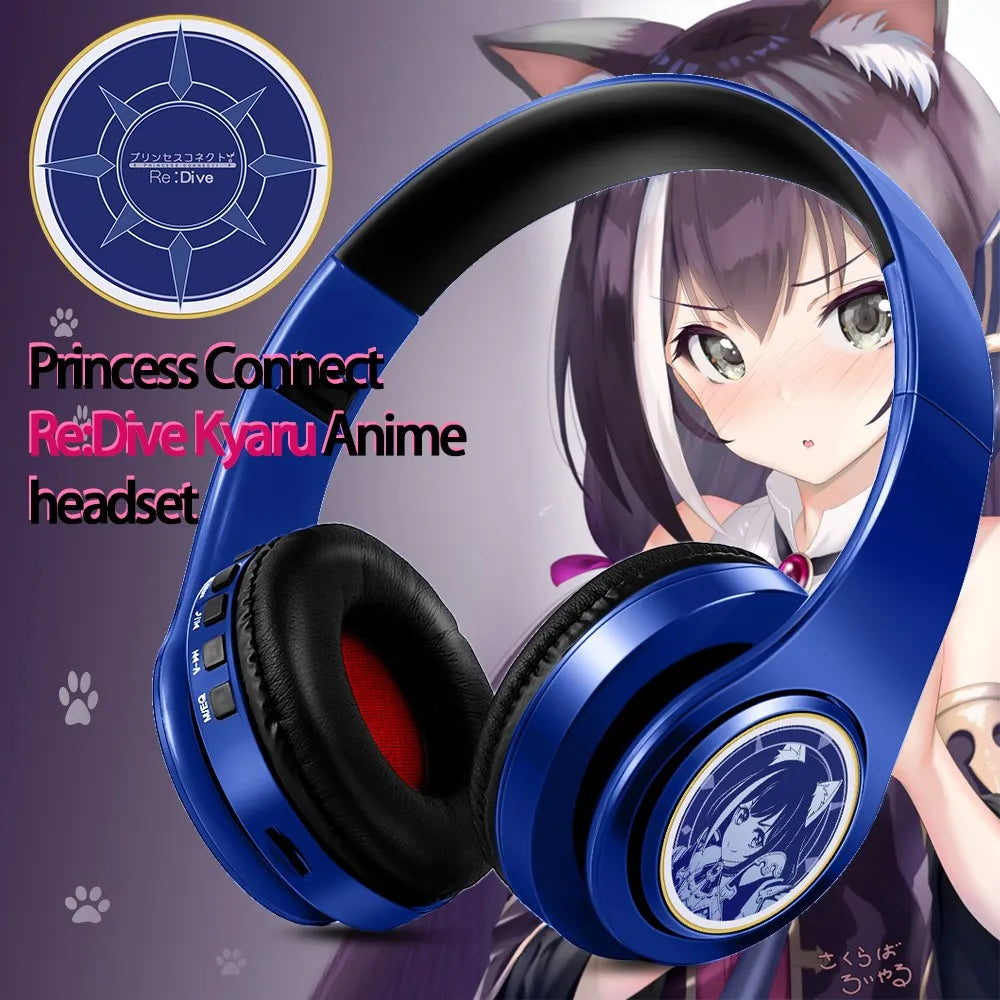 Cuffie anime over-ear Miku Nakano Sanjiu Bluetooth 5.0 – Headset gaming stereo wireless con bassi profondi, microfono e supporto per scheda TF