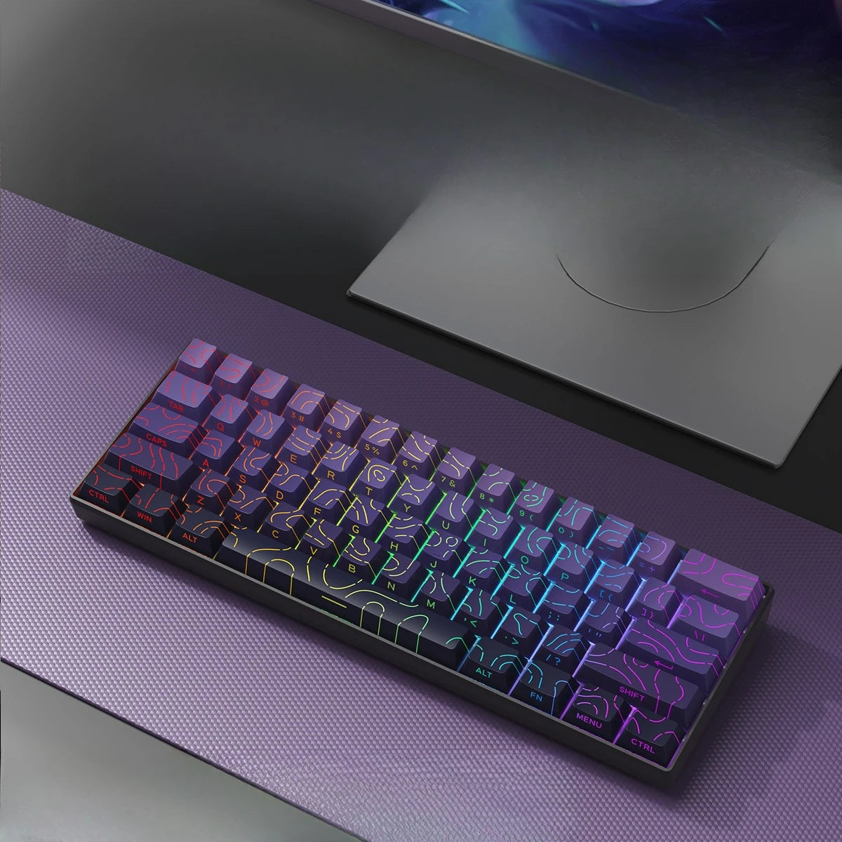 Wireless Gaming Mechanical Keyboard Bluetooth 60 Percent RGB White Triple Mode Portable Keyboards