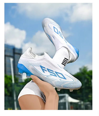 Chaussures de football respirantes AG pour hommes et femmes, chaussures de football professionnelles antidérapantes, chaussures de sport d'extérieur, crampons d'entraînement