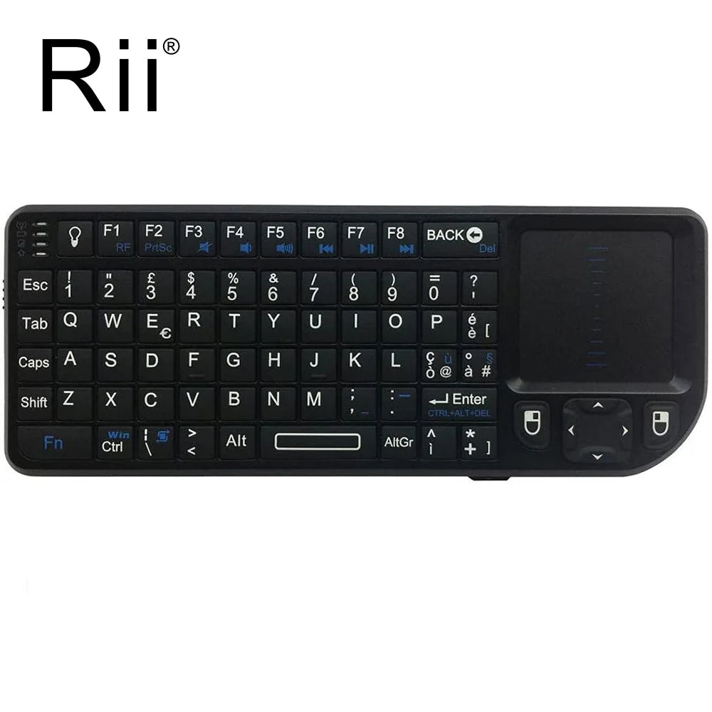 Original Rii X1 2.4GHz Mini-Wireless-Tastatur Englisch/RU/ES/FR mit Touchpad für Android TV Box/PC/Laptop