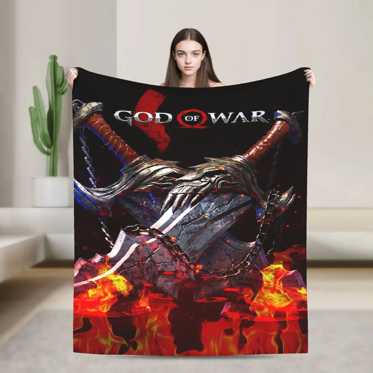 God of War Game Gamers Kratos Blanket Quality Super Soft  Throw Blanket Spring Decorative Couch Chair Sofa Bed Pattern Bedspread