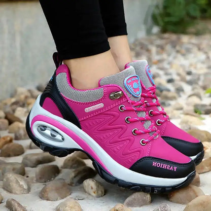 Scarpe sportive da donna, sneakers con plateau, scarpe alla moda per attività all’aperto e escursionismo, scarpe casual antiscivolo, scarpe da corsa basse, calzature da donna