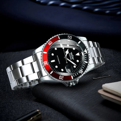 Montre mécanique classique pour homme – Marque de luxe, style professionnel, mouvement automatique, lunette rotative, cadran luminescent, bracelet en acier