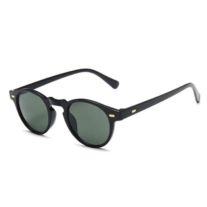 Small Round Sunglasses Men Women Vintage Brand Black Leopard Green TransGrey Shades AntiBlue Light Glasses Trendy Clear Eyewear