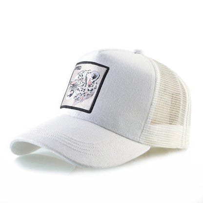 Cappellino trucker fashion con patch ricamata con capra, snapback da baseball quattro stagioni per uomo e donna, cappello con visiera regolabile