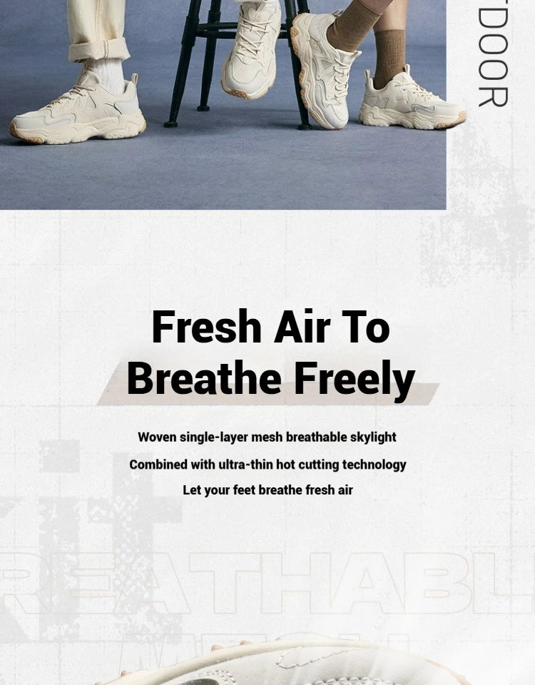 Xtep Casual Shoes Spring And Summer Lightweight Sports Shoes Thick Sole Fashionable Street Style Sneakers 875319320004