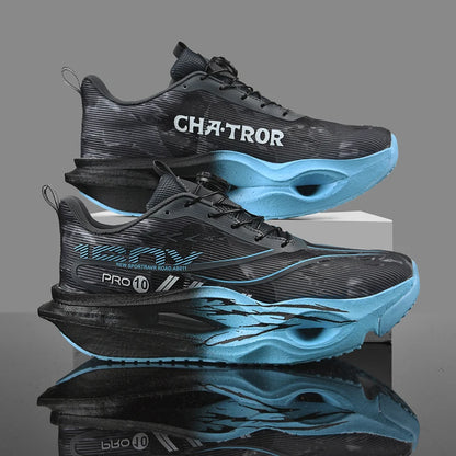 Men's Performance Carbon Plate Running Shoes Women Wide Fit Soft Breathable Mesh Upper Rubber Outsole Sneakers for Marathon Race